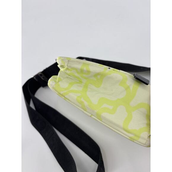 Tous Crossbody Bag Lime Green White Kaos Messenger Nylon Zip Pockets Bear Charm - Picture 6 of 16